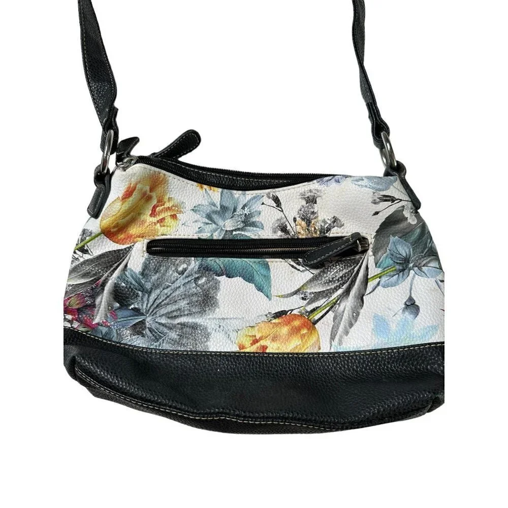 Stone Mountain black and bright floral shoulder bag